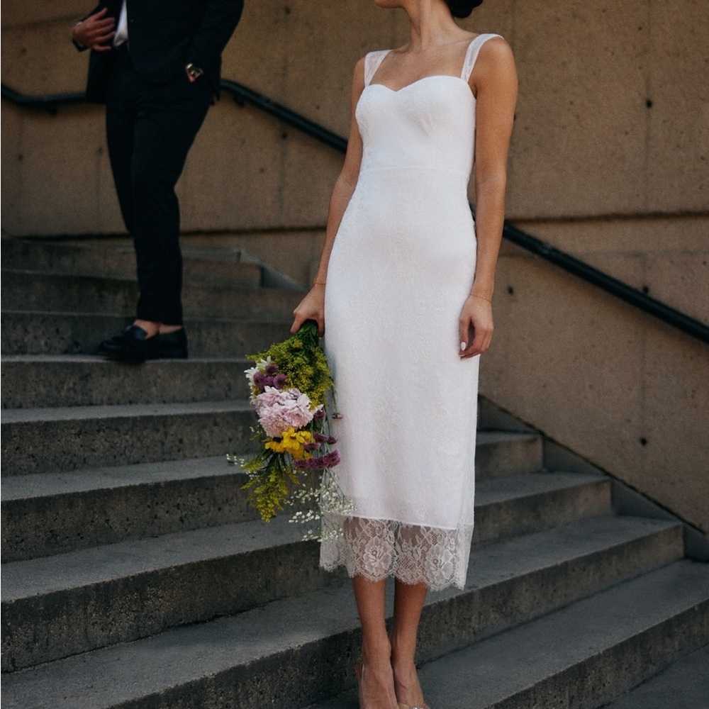 Park & Fifth Lawson Dress White Sheath, Bridal, Sweetheart Neckline